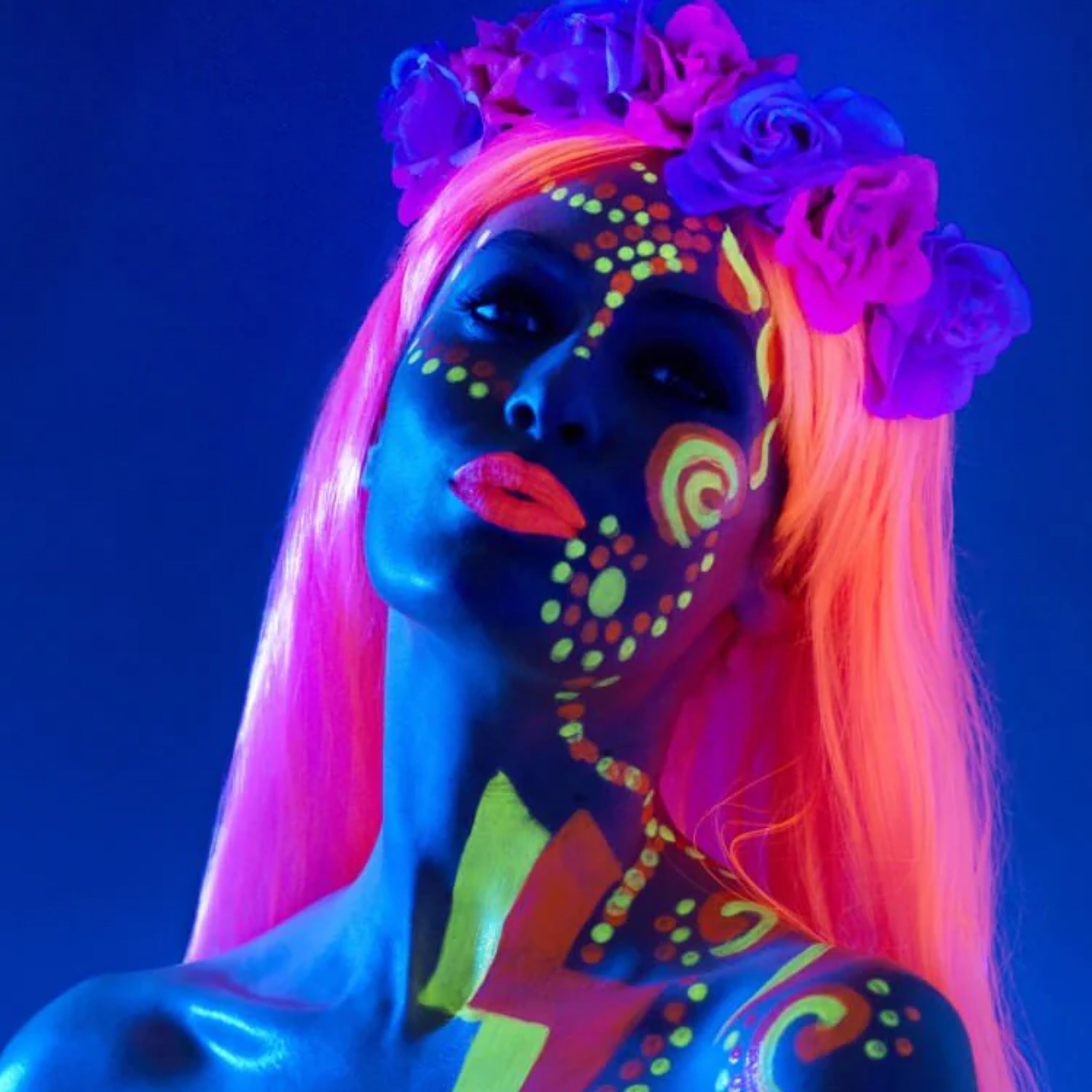 Neon Liquid Latex Face And Body Paint Kit Yellow & Pink Carnival Store
